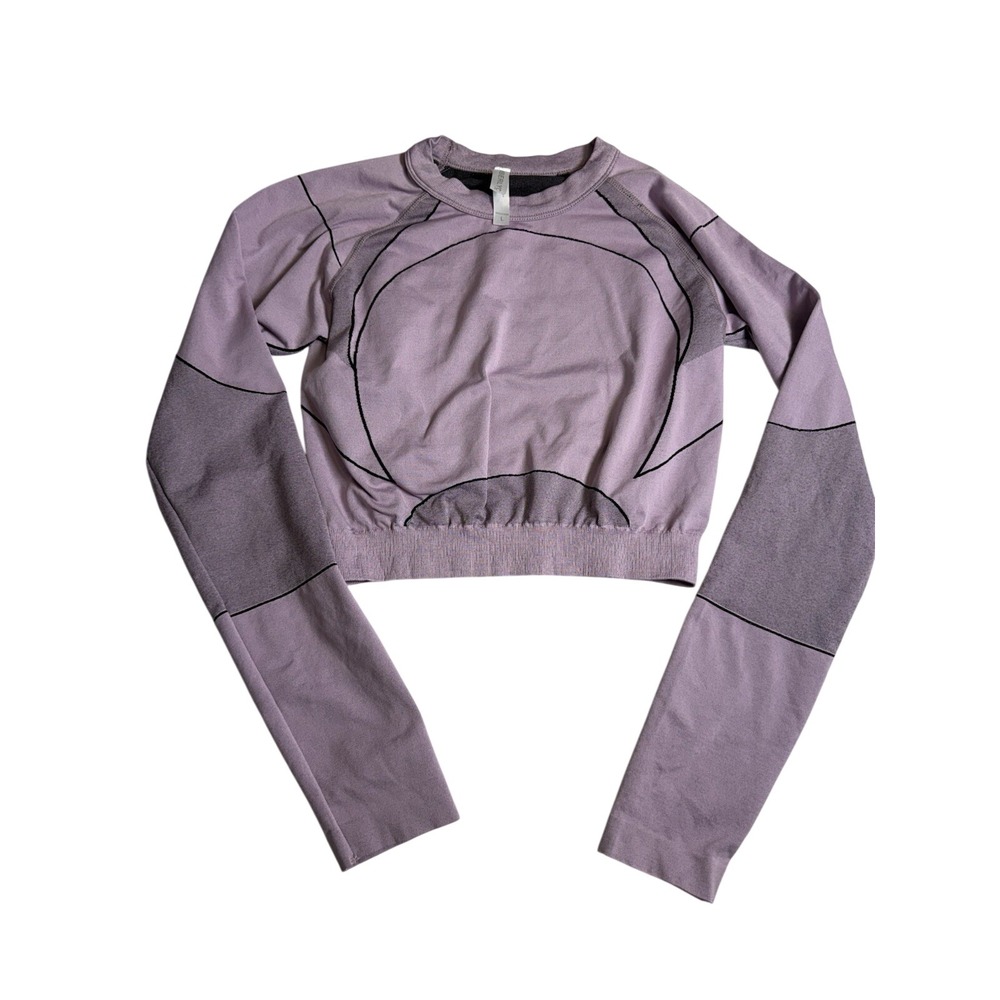 KimberlyC Crop Top Women Large Purple Excellent Seamless Long Sleeve Athletic